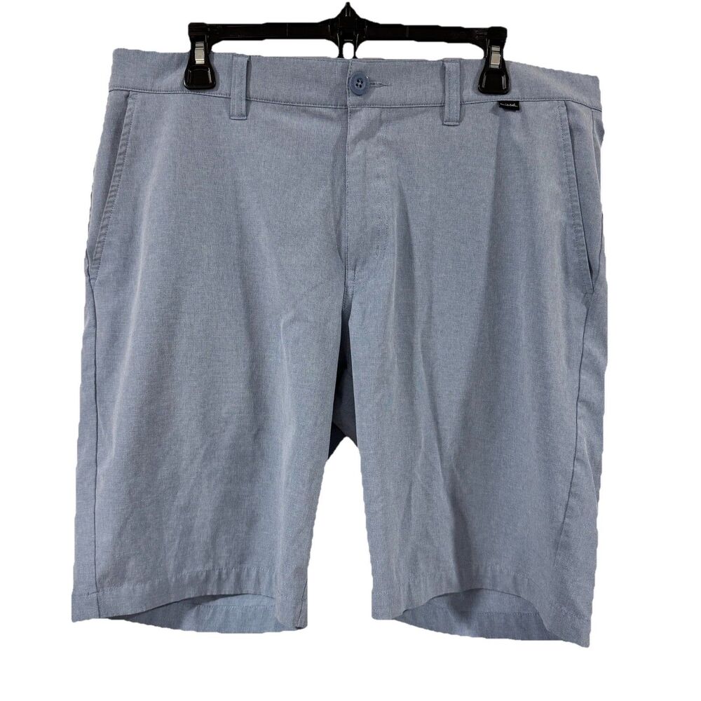 Travis Mathew Golf Shorts Size 36 10” Inseam Flat Front Zip Blue Beck 1MM208